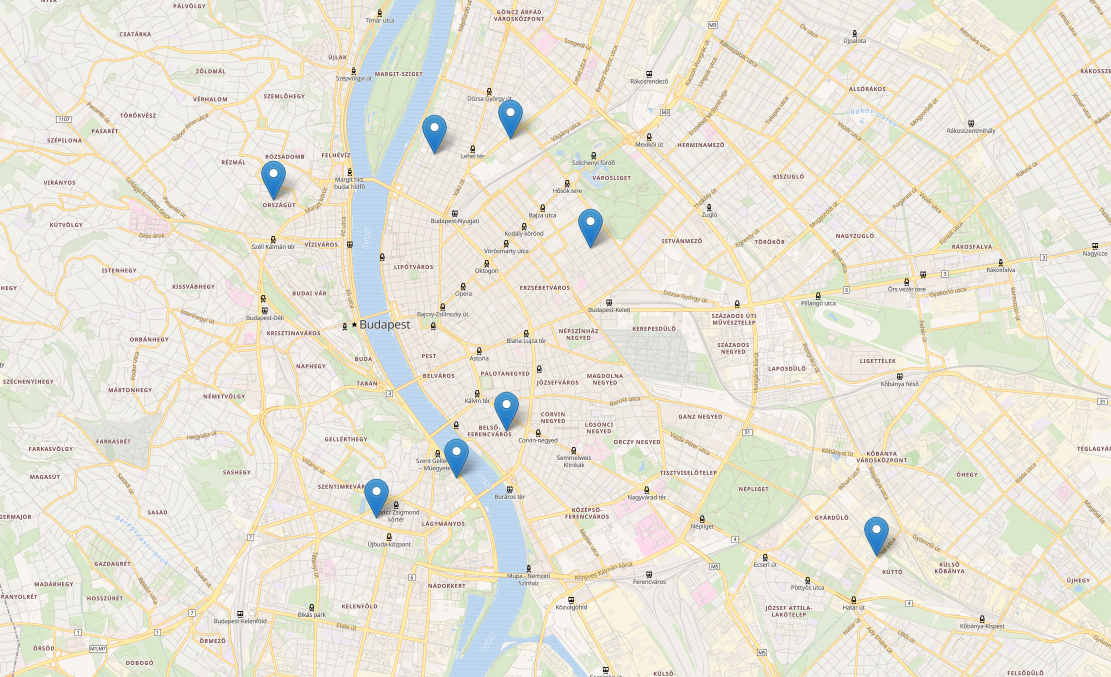 Térkép sportpályákkal